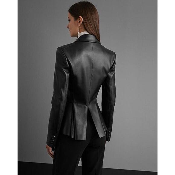 Ralph Lauren Collection Purple Label Black Leather Jacket Tailcoat Tuxedo $3490 - Picture 4 of 16